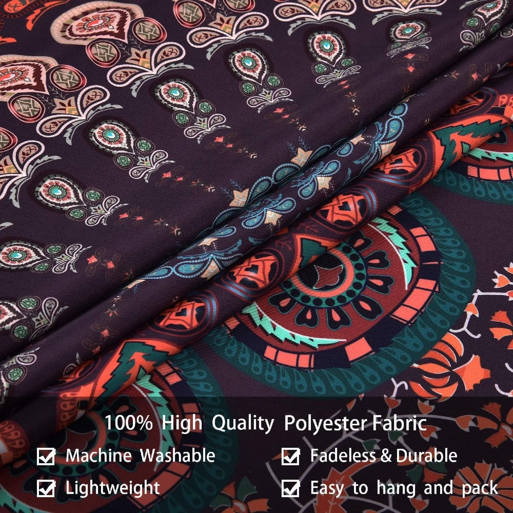 Bohemian Mandala Tapestry Vibrant Indian Medallion Wall Hanging Boho Hippie Ethnic Art Decor for Bedroom Living Room