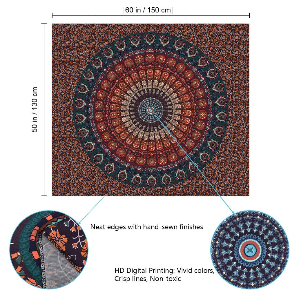 Bohemian Mandala Tapestry Vibrant Indian Medallion Wall Hanging Boho Hippie Ethnic Art Decor for Bedroom Living Room