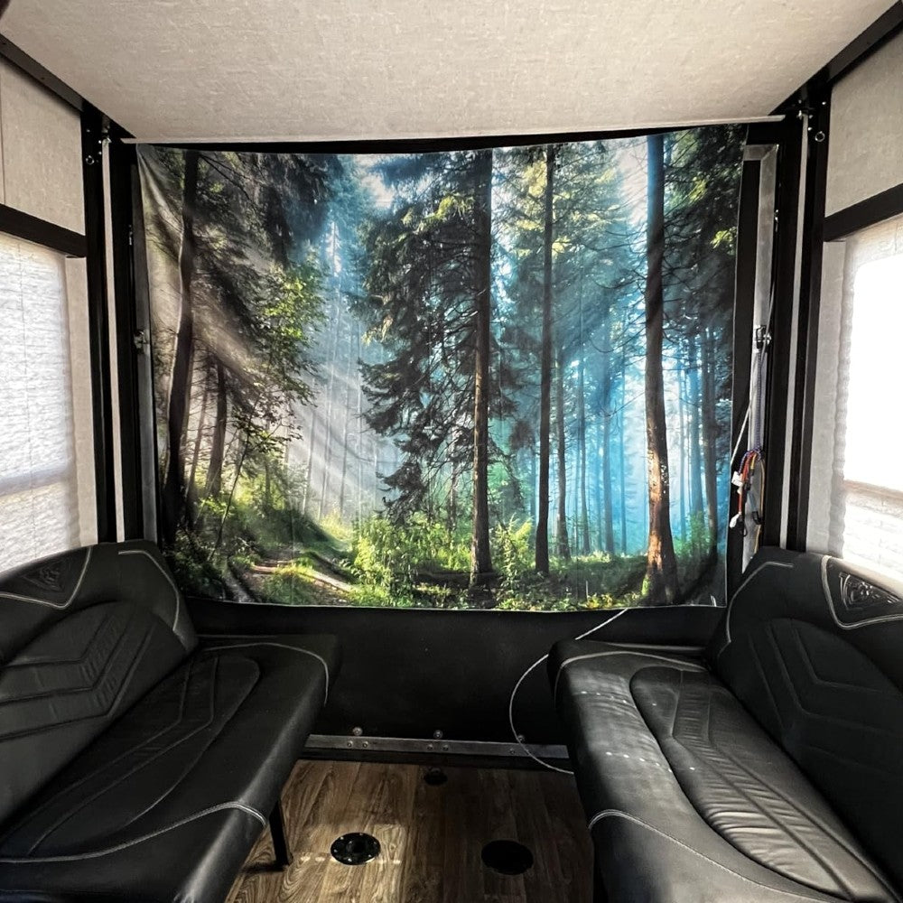 Mystical Forest Tapestry Sunlit Pine Trees Wall Hanging Nature Landscape Decor for Bedroom Living Room & Dorm